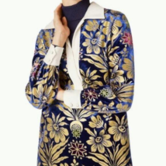 Tory Burch Thelma Floral Print Shift Dress Blue Dahlia size 6 - Picture 5 of 15